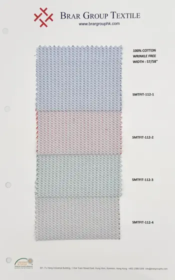 Checked shirting fabric swatch card by Brar Group